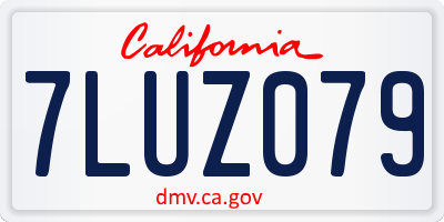 CA license plate 7LUZ079