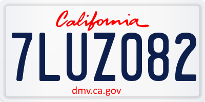 CA license plate 7LUZ082