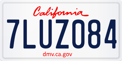 CA license plate 7LUZ084