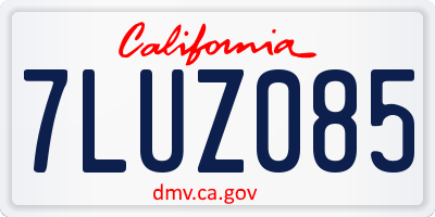 CA license plate 7LUZ085
