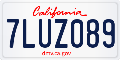 CA license plate 7LUZ089
