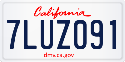 CA license plate 7LUZ091