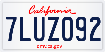 CA license plate 7LUZ092