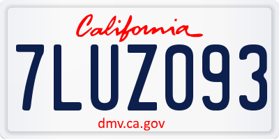 CA license plate 7LUZ093