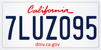 CA license plate 7LUZ095