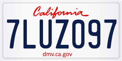 CA license plate 7LUZ097