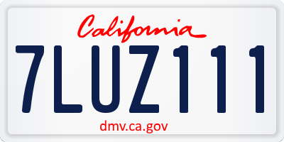 CA license plate 7LUZ111