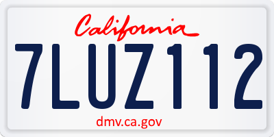 CA license plate 7LUZ112