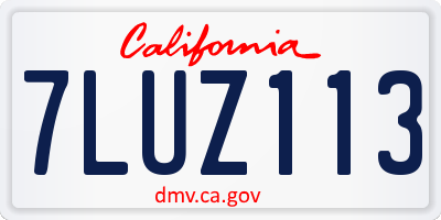 CA license plate 7LUZ113