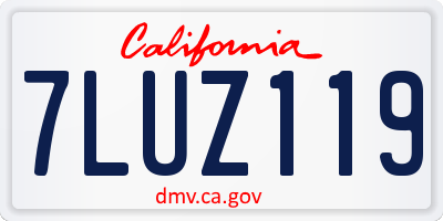 CA license plate 7LUZ119