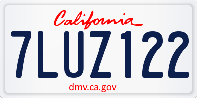 CA license plate 7LUZ122