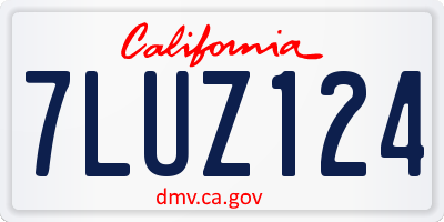 CA license plate 7LUZ124