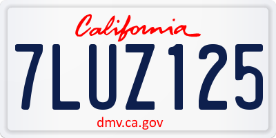 CA license plate 7LUZ125