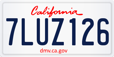 CA license plate 7LUZ126