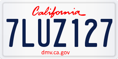 CA license plate 7LUZ127