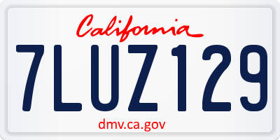 CA license plate 7LUZ129