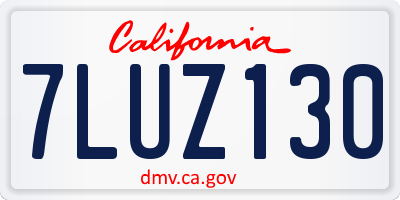 CA license plate 7LUZ130