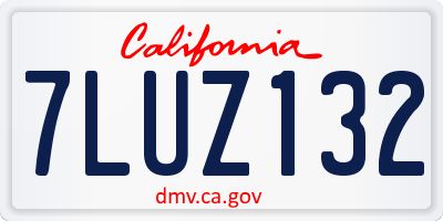 CA license plate 7LUZ132