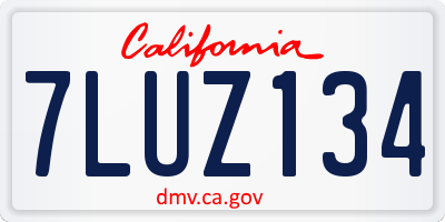 CA license plate 7LUZ134