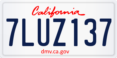 CA license plate 7LUZ137