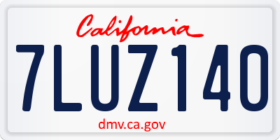 CA license plate 7LUZ140
