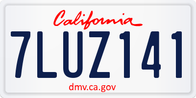 CA license plate 7LUZ141