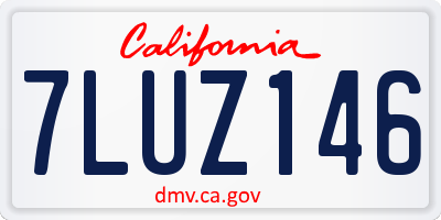 CA license plate 7LUZ146