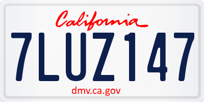 CA license plate 7LUZ147