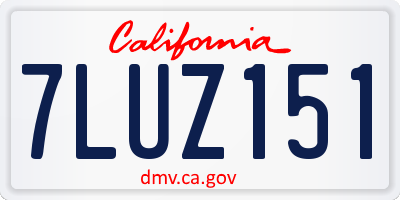 CA license plate 7LUZ151