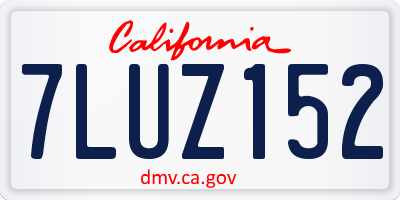CA license plate 7LUZ152