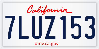 CA license plate 7LUZ153