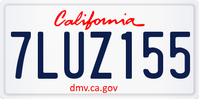 CA license plate 7LUZ155