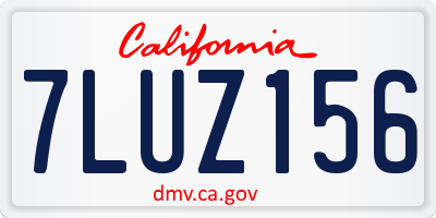 CA license plate 7LUZ156
