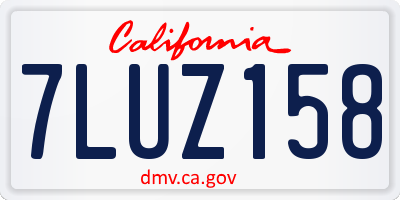 CA license plate 7LUZ158
