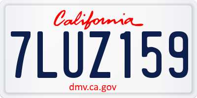 CA license plate 7LUZ159
