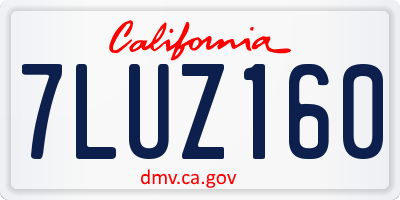 CA license plate 7LUZ160