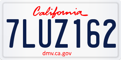 CA license plate 7LUZ162