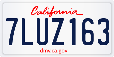 CA license plate 7LUZ163