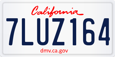 CA license plate 7LUZ164