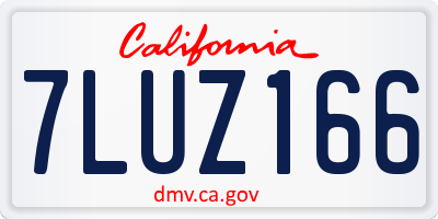 CA license plate 7LUZ166