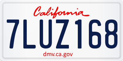 CA license plate 7LUZ168