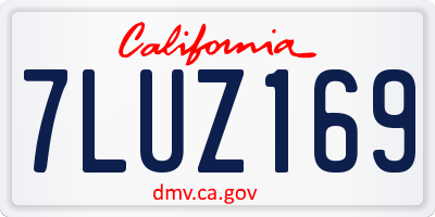 CA license plate 7LUZ169