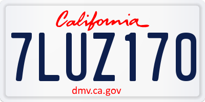 CA license plate 7LUZ170
