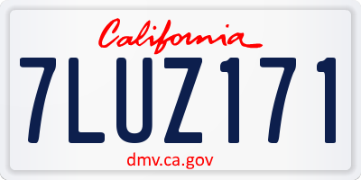 CA license plate 7LUZ171