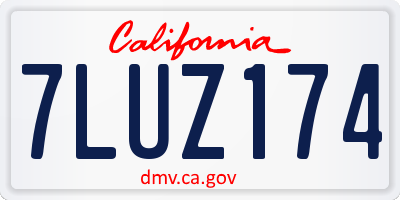 CA license plate 7LUZ174