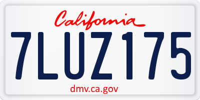 CA license plate 7LUZ175