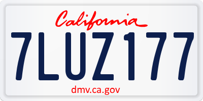 CA license plate 7LUZ177