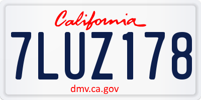 CA license plate 7LUZ178