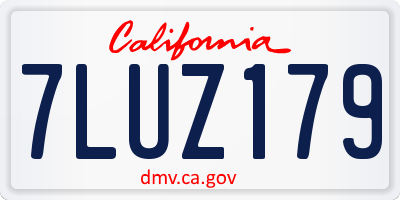 CA license plate 7LUZ179