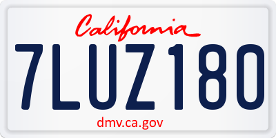 CA license plate 7LUZ180
